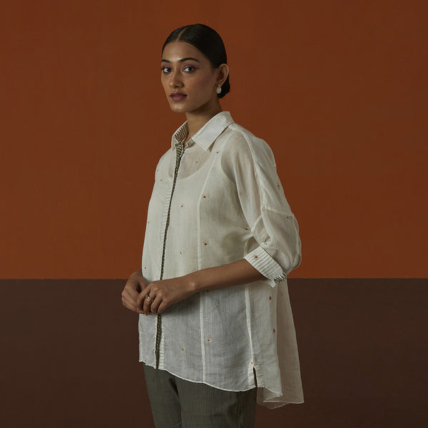 Cotton Silk Shirt | White