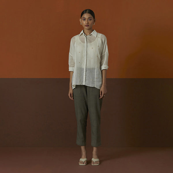 Cotton Silk Shirt | White