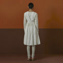 Cotton Silk Angrakha Kurta | White