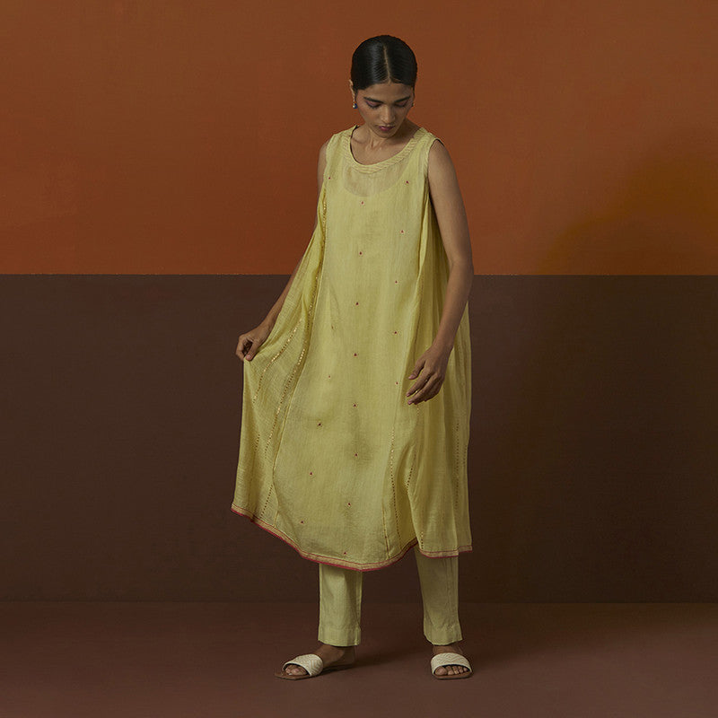 Cotton Silk Kurta | Green