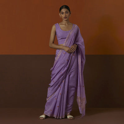 Cotton Silk Saree | Purple