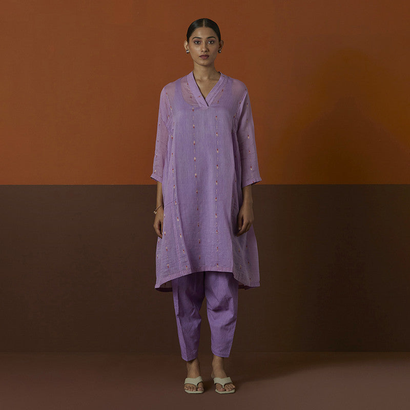 Cotton Silk Kurta | Purple