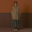 Cotton Silk Kurta Top | Raglan Sleeves | Brown