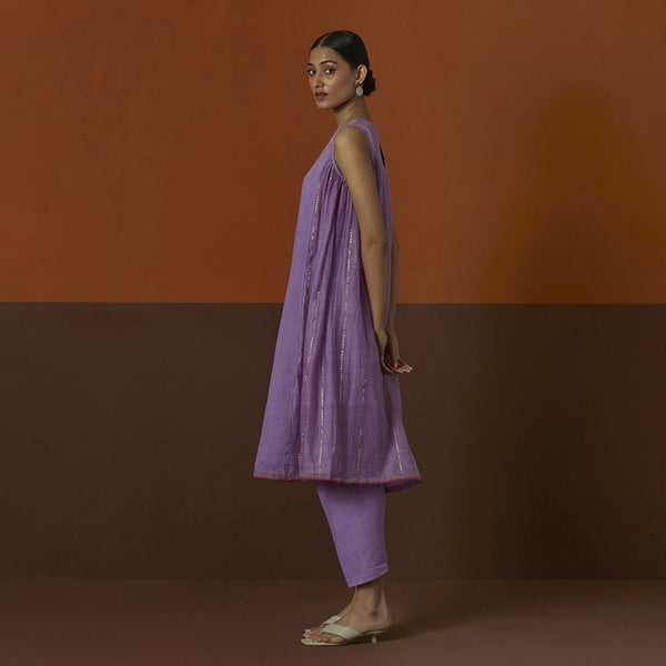 Cotton Silk Kurta | Purple