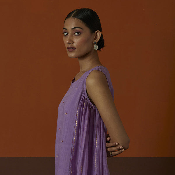 Cotton Silk Kurta | Purple