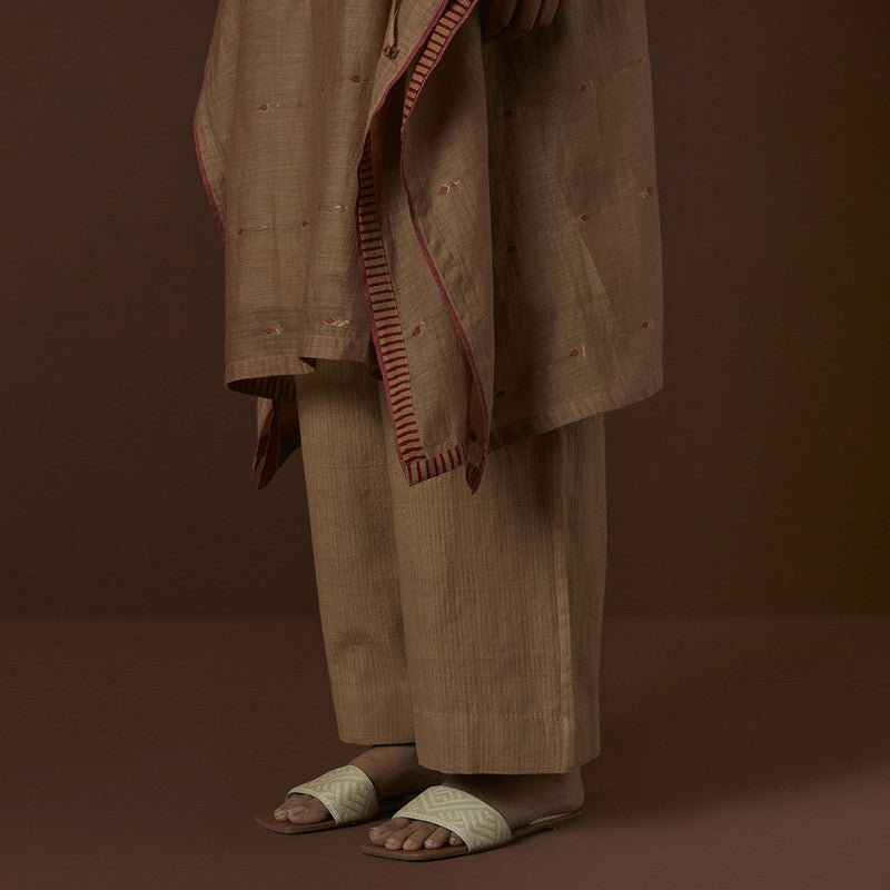 Cotton Silk Kaftan | Brown