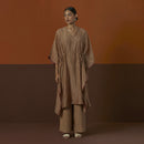 Cotton Silk Kaftan | Brown