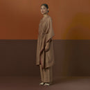 Cotton Silk Kaftan | Brown