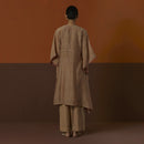 Cotton Silk Kaftan | Brown