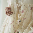 Cotton Silk Dress & Jacket | Block Printed | Hand Embroidered | Cream