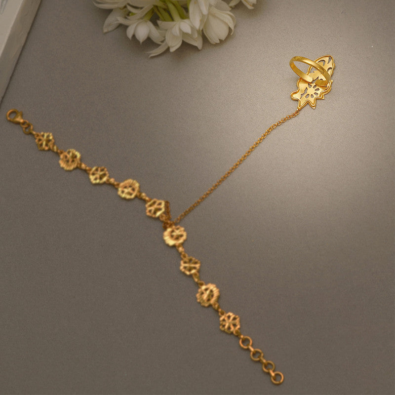 92.5 Silver Bracelet | Hathphool | Gold Finish