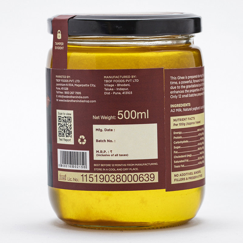 A2 Cow Ghee | Full Moon Cultured | 500 ml