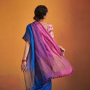 Festive Wear | Pure Linen Saree | Pink and Blue Ombre