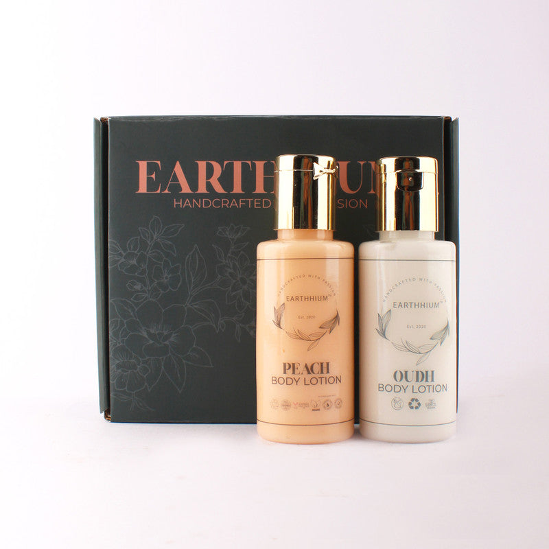 Body Lotion Gift Box | Peach & Oudh | Pack of 2