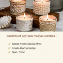 Festive Gift Hampers | Soy Wax Candles | Scented Candles | Votive Candles | 6 cm each | Set of 4.