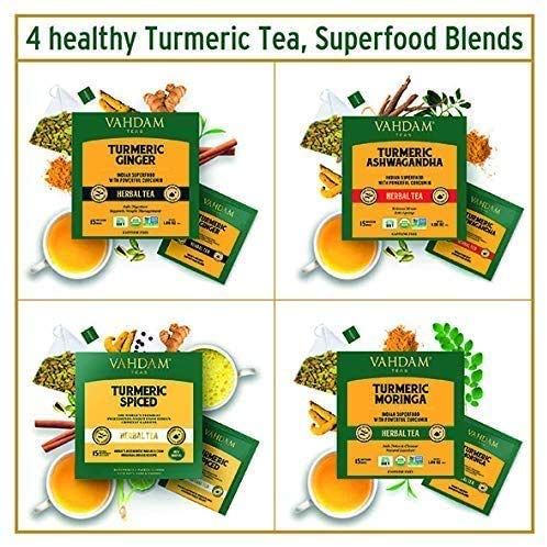 Assorted Turmeric Wellness Tea Kit | 15x4 Variants | 60 Tea Bags