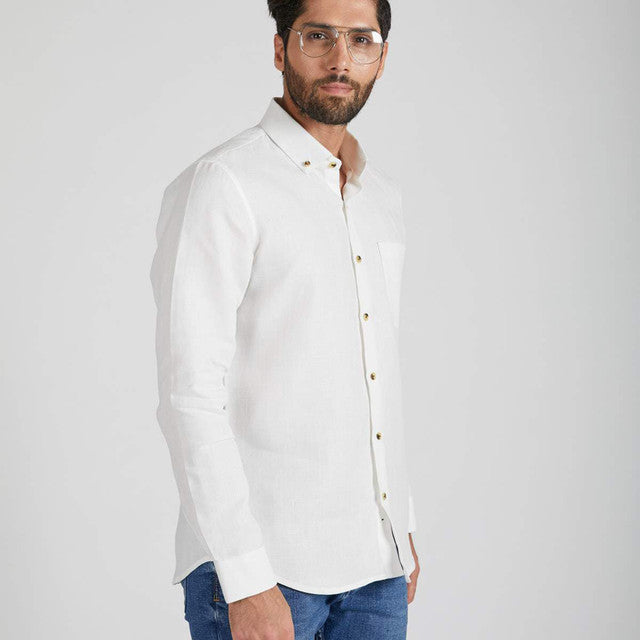 Hemp Buttondown Shirt | White