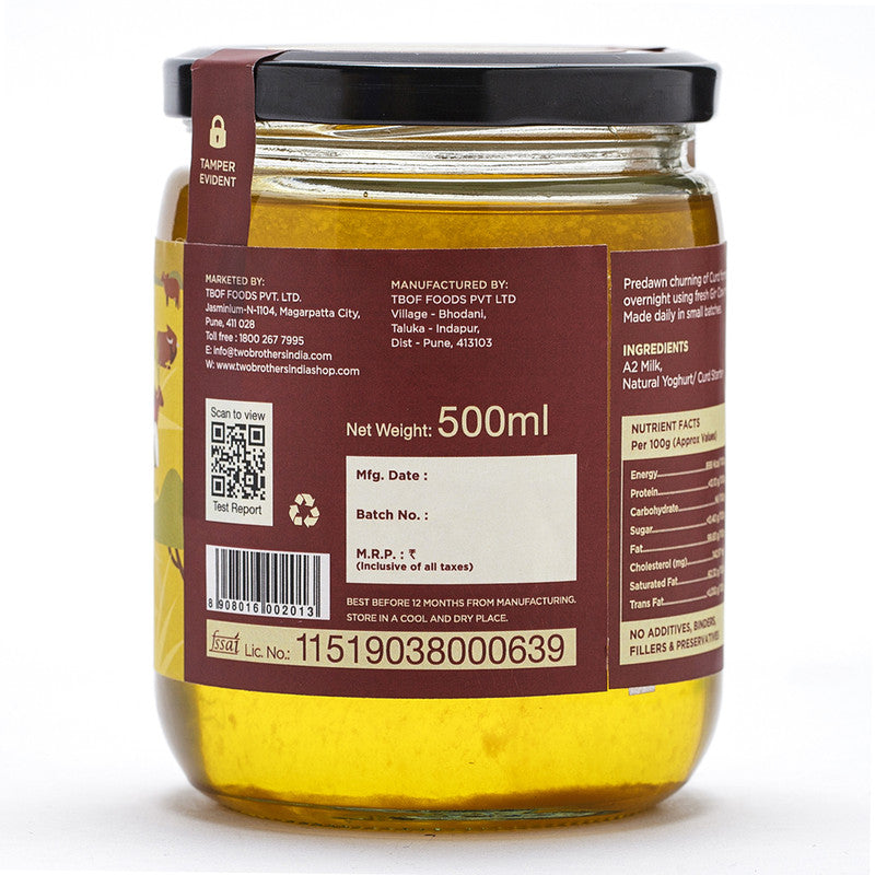 A2 Cow Ghee | Cultured Ghee | Handmade | 500 ml