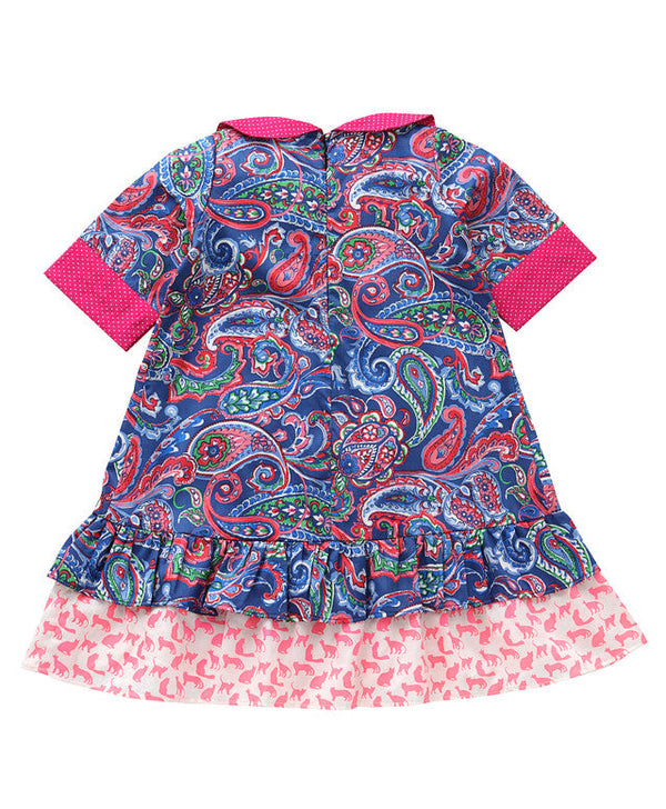 Multicolor Printed Cotton Dress for Girls