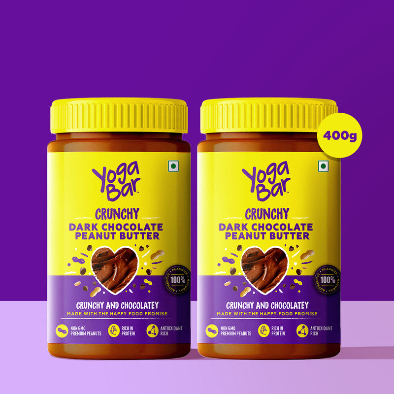 Yoga Bar Crunchy Dark Chocolate Peanut Butter | 400 g | Pack of 2