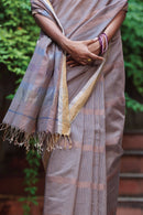 Maheshwari Silk Saree| Peach and Copper