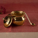 Brass Ghee Pot with Spoon | 4 inches