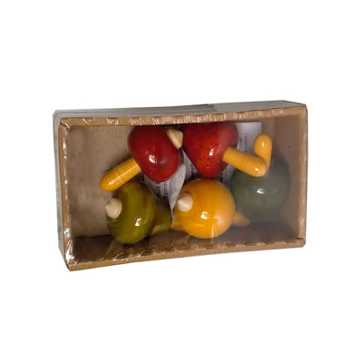 Wooden Spinning Toy for Kids | Fruit-Vegetables Top | Set of 5