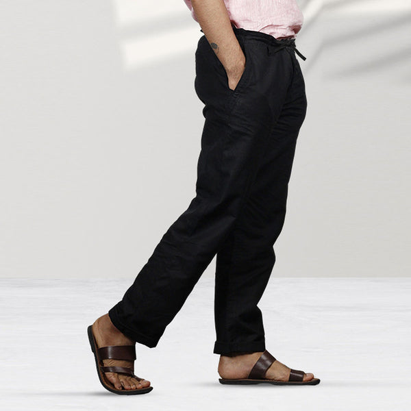 Cotton Linen Pants | Black