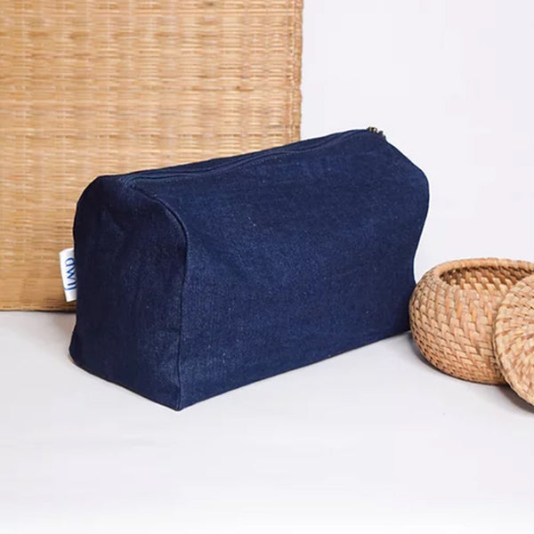 Travel Pouch | Upcycled Denim | Blue | Set of 3