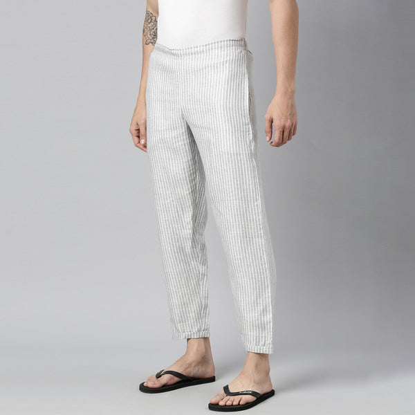 Pure Hemp Lounge Pants | Grey Striped