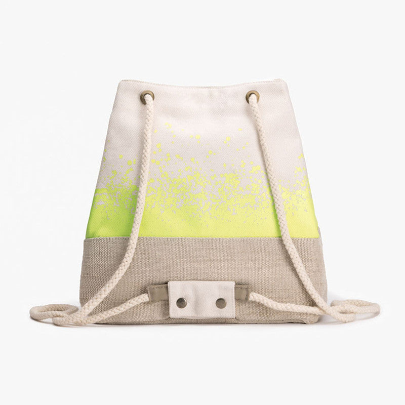 Organic Cotton Backpack | Convertible | Wild Grass Print | Beige