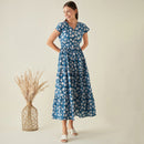 Cotton Maxi Dress | Blue