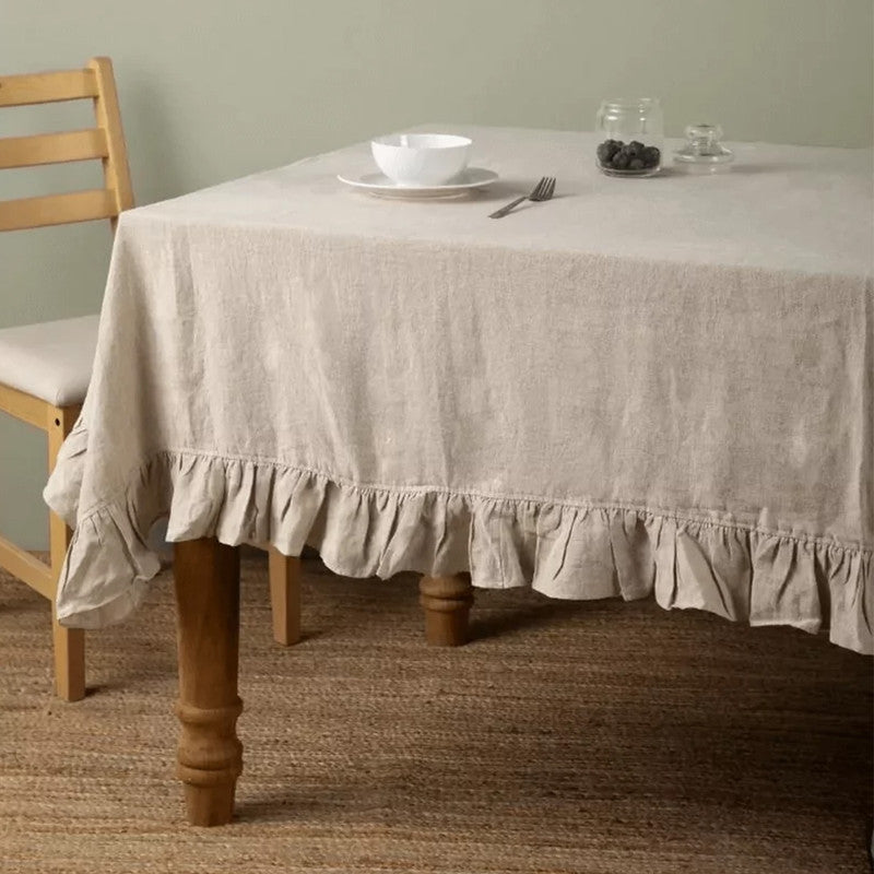 Pure Linen Tablecloth | Ruffled Medley