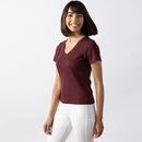 Cotton Modal V-Neck Top | Port Red