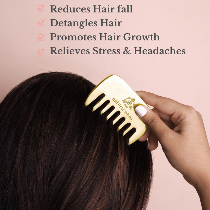 Kansa Hair Comb | Reduce Hair Fall, Growth, Circulation & Stress Relief