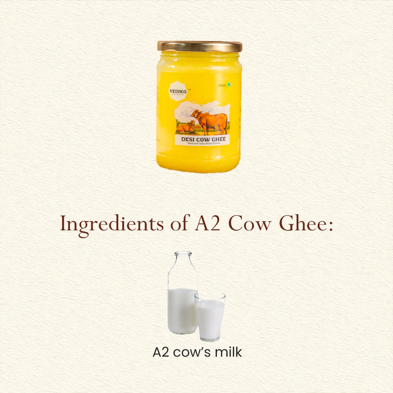 A2 Cow Ghee | Processed with Vedic Bilona | 500 ml