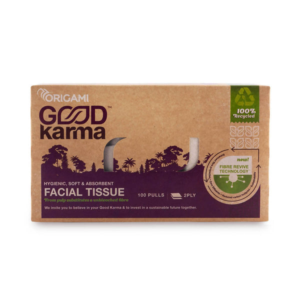 Face Tissue | Recycled | Unbleached | 100 Pull-Pack of 2