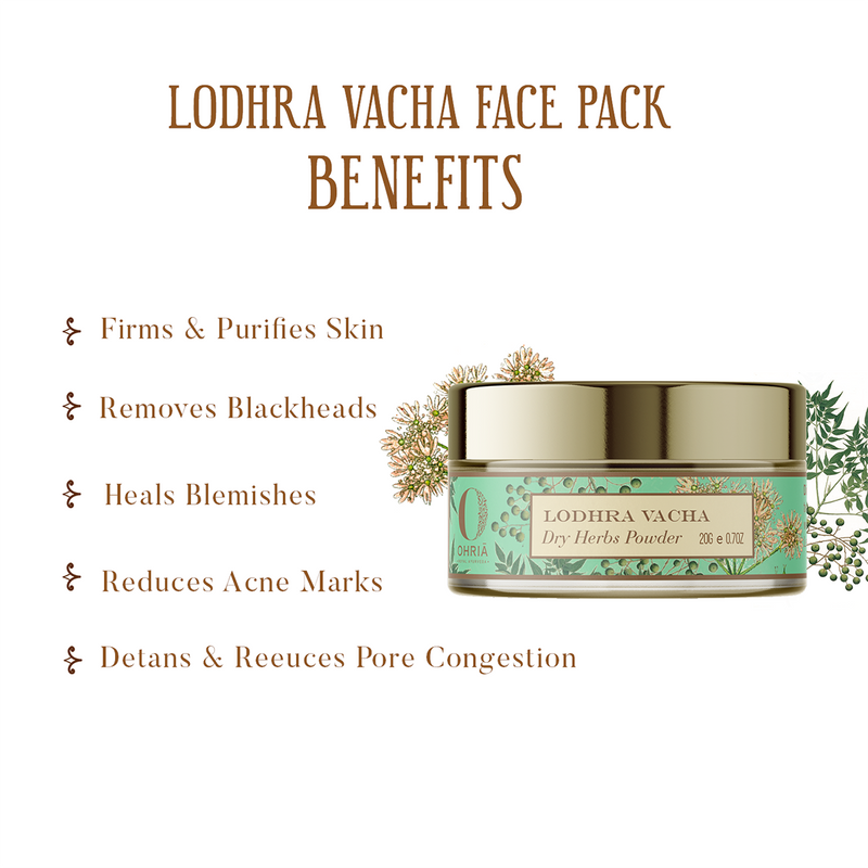 Lodhra Vacha Face Pack | Removes Blackheads | 20 g