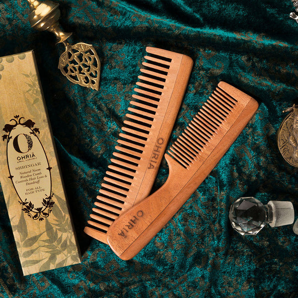 Natural Neem Wooden Comb | Releases Anxiety & Stress