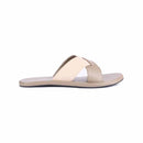 Paaduks Vegan Leather Flip Flop | Criss Cross Strap | Dark Beige.