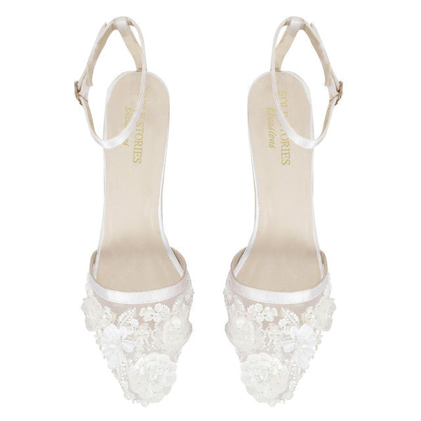 Vegan Cruelty Free Bridal Heels | White