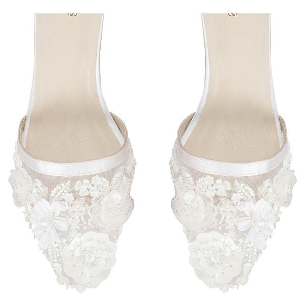 Vegan Cruelty Free Bridal Heels | White