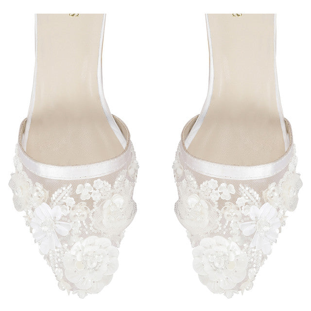 Vegan Cruelty Free Bridal Heels | White