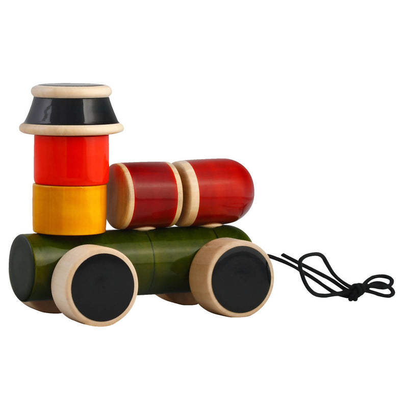 Wooden Channapatna Engine Push Toy for Kids | BPA Free