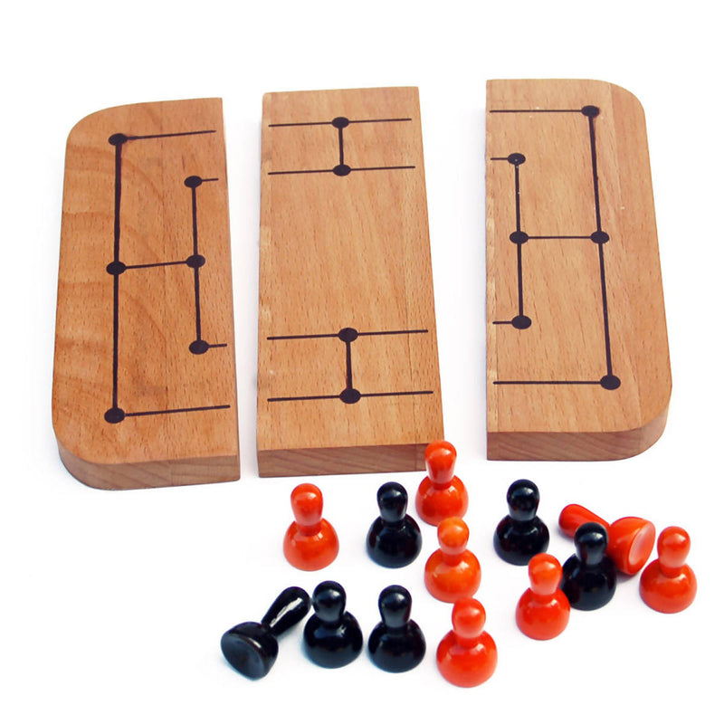 Handcrafted Wooden Six Men's Morris Game