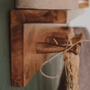 Multi Functional Wood Wall Shelf with Hooks.