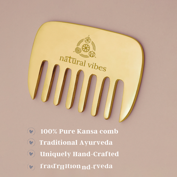 Kansa Hair Comb | Reduce Hair Fall, Growth, Circulation & Stress Relief