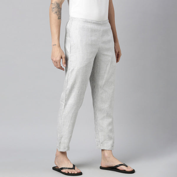 Pure Hemp Lounge Pants | Grey Striped