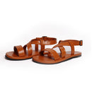 Paaduks Sandals for Men | Vegan Leather Flat Sandals | Multi-Strap | Brown