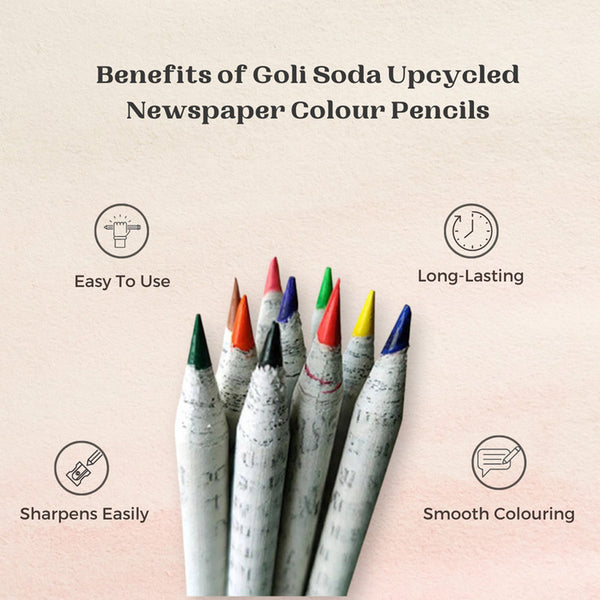 Colour Pencils | Upcycle Newspaper | 10 Colours